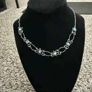 Elegant Silver and Blue Necklace 13